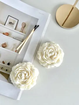 Moon Obje Kokulu Şakayık Mum   Beyaz