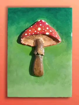 Gece Parlayan Fosforlu Mantar Tablo Orman Yeşili