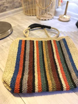 Çok Renkli Büyük Boy Plaj Çantası Çok Renkli