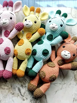 Amigurami Renkli Zürafa  Açık Yeşil