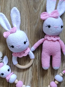 Amigurami Tavşan Set Beyaz