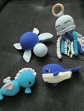 Amigurami Oyuncak Deniz Seti  Mavi