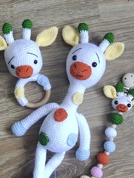 Amigurami Oyuncak Zürafa Seti  Beyaz