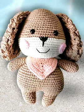 Amigurami Tombik Köpek  Bej