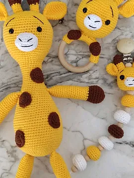 Amigurami Sarı Zürafa Seti  Sarı