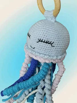 Amigurami Oyuncak Çıngırak Deniz Anası  Mavi