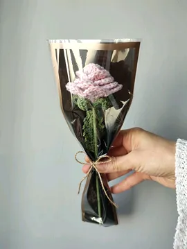 Gül Aranjmanı Gül Buketi Örgü Gül Yapay Gül Pembe