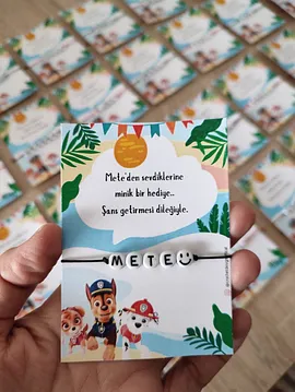 Paw Patrol Doğum Günü Hediyeliği İsimli Bileklik  Çok Renkli
